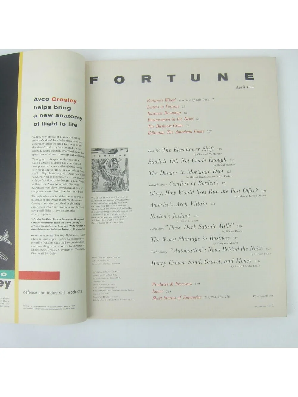 Vintage FORTUNE Magazine April 1956 Buick Lincoln Oldsmobile Chrysler Ford Ads